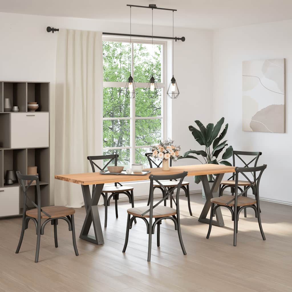 Dining table legs 2 pcs. Anthracite 60x(72-73.3) cm steel
