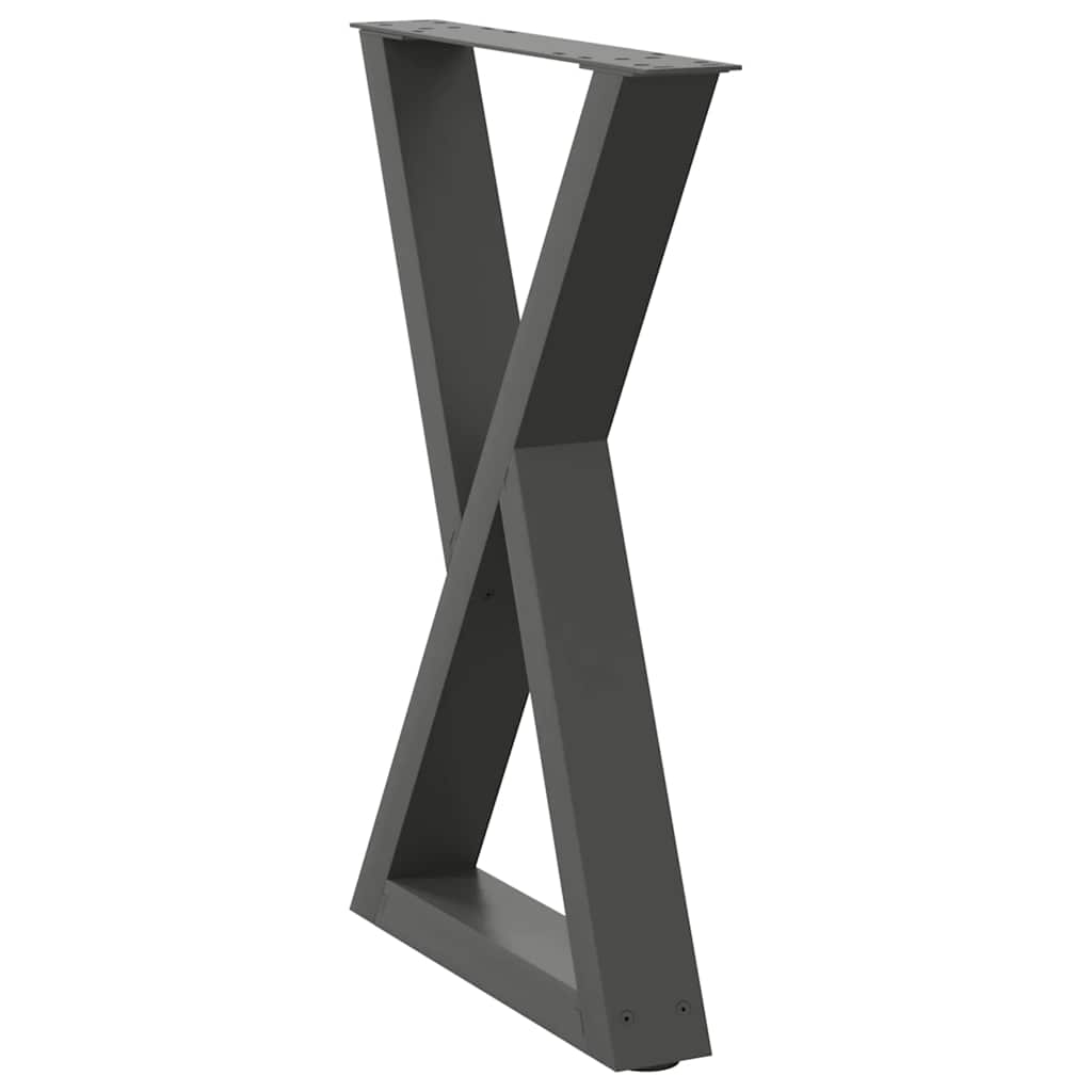 Dining table legs 2 pcs. Anthracite 60x(72-73.3) cm steel