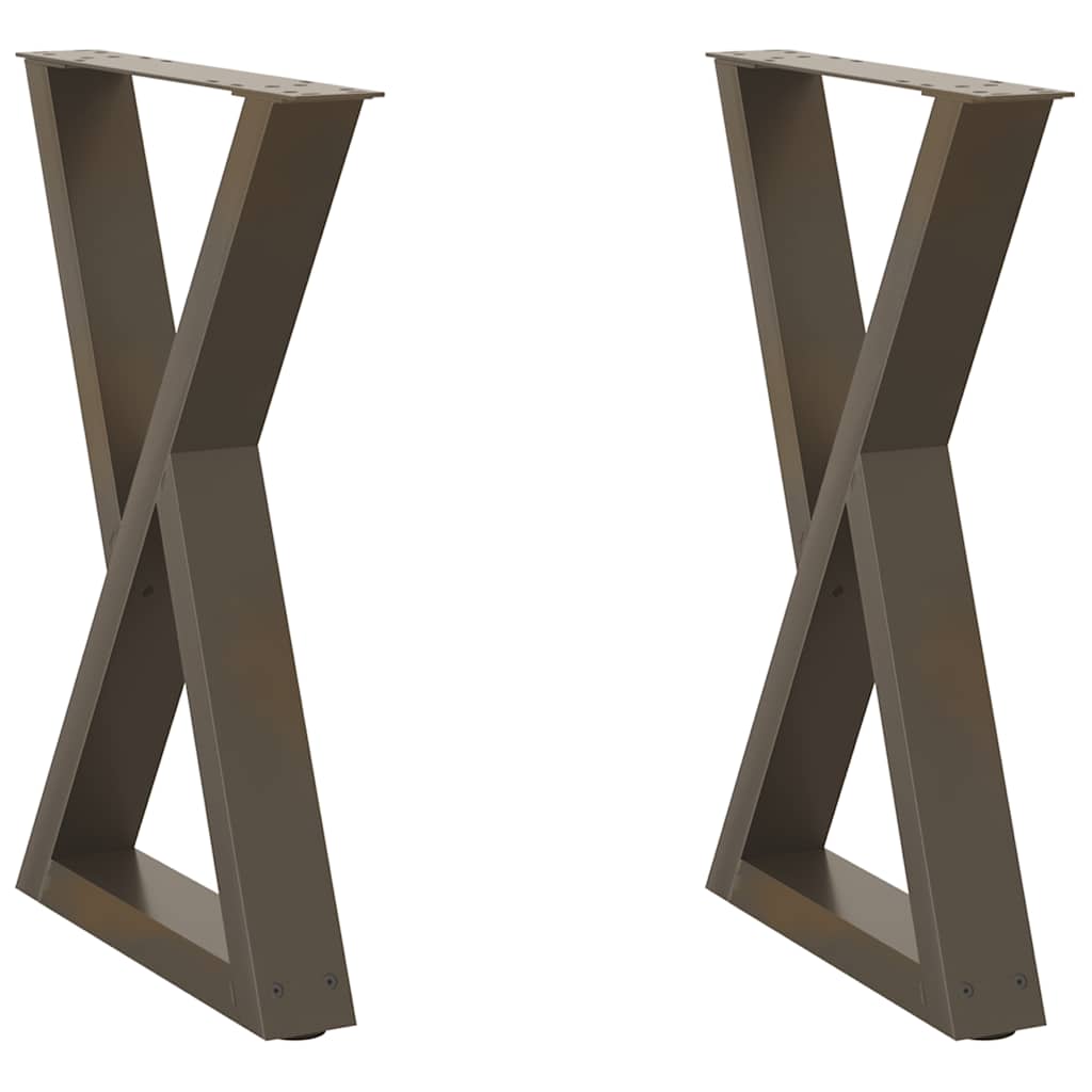 Pieds de table à manger 2 pièces en acier naturel 60x(72-73,3) cm acier