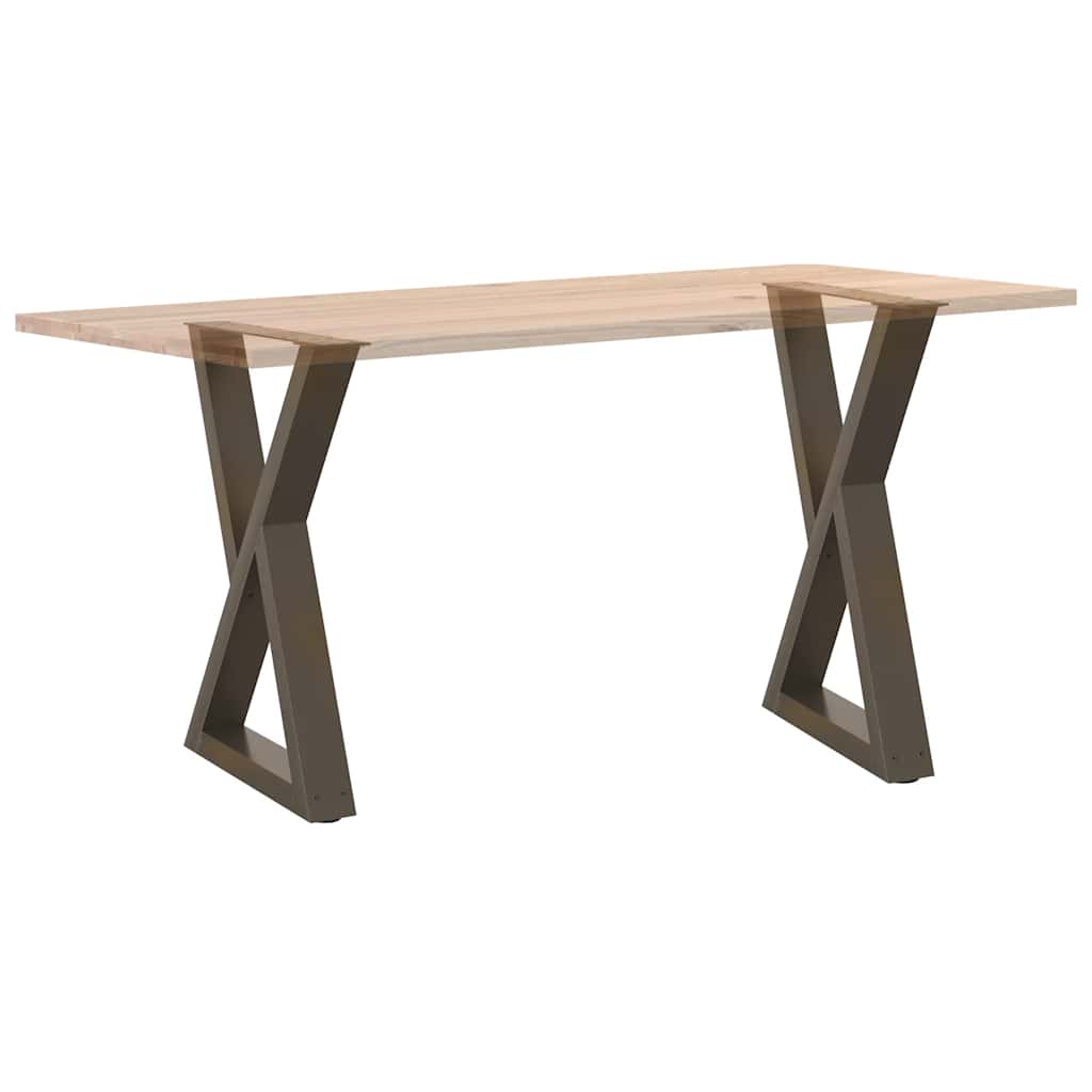 Pieds de table à manger 2 pièces en acier naturel 60x(72-73,3) cm acier