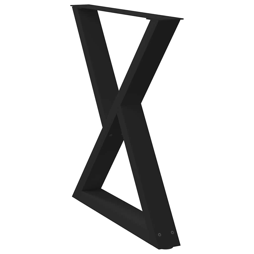 Pieds de table à manger 2 pièces noir 70x(72-73,3) cm acier