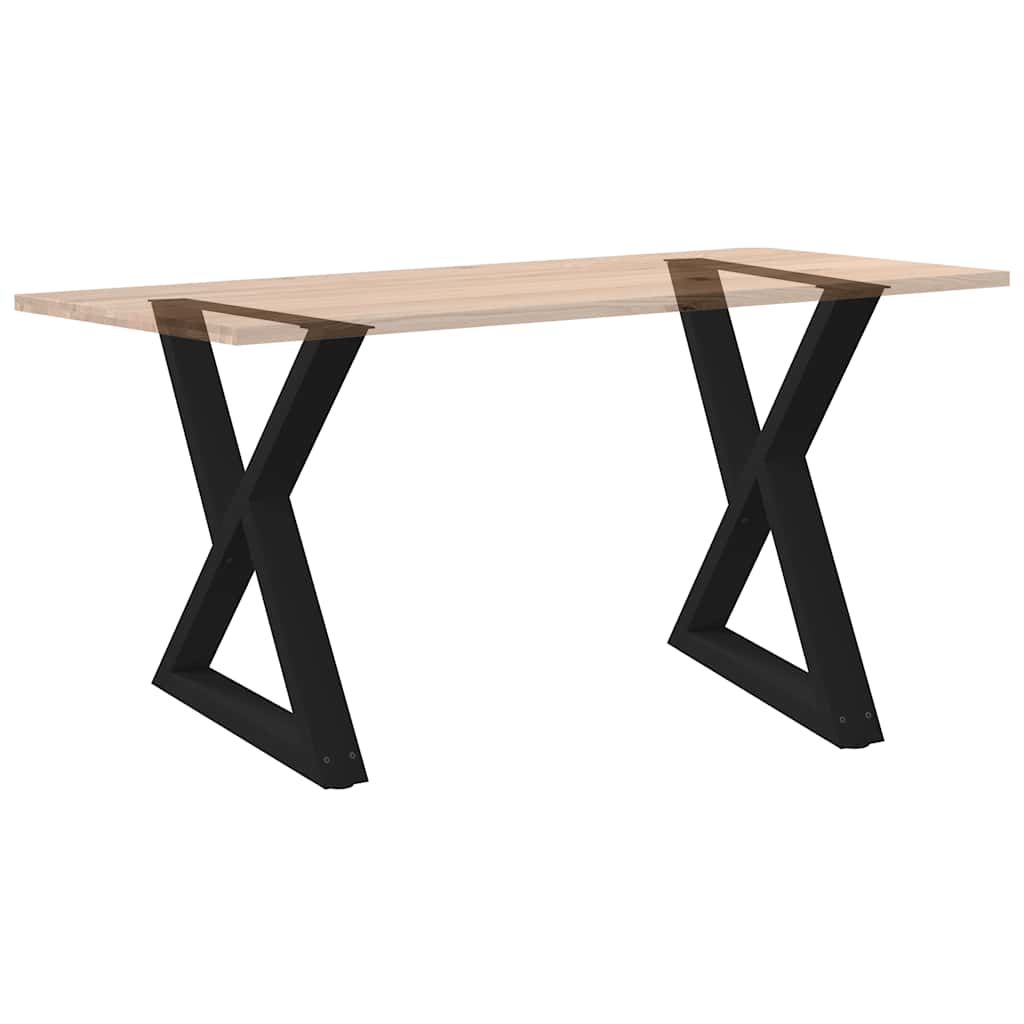 Pieds de table à manger 2 pièces noir 70x(72-73,3) cm acier