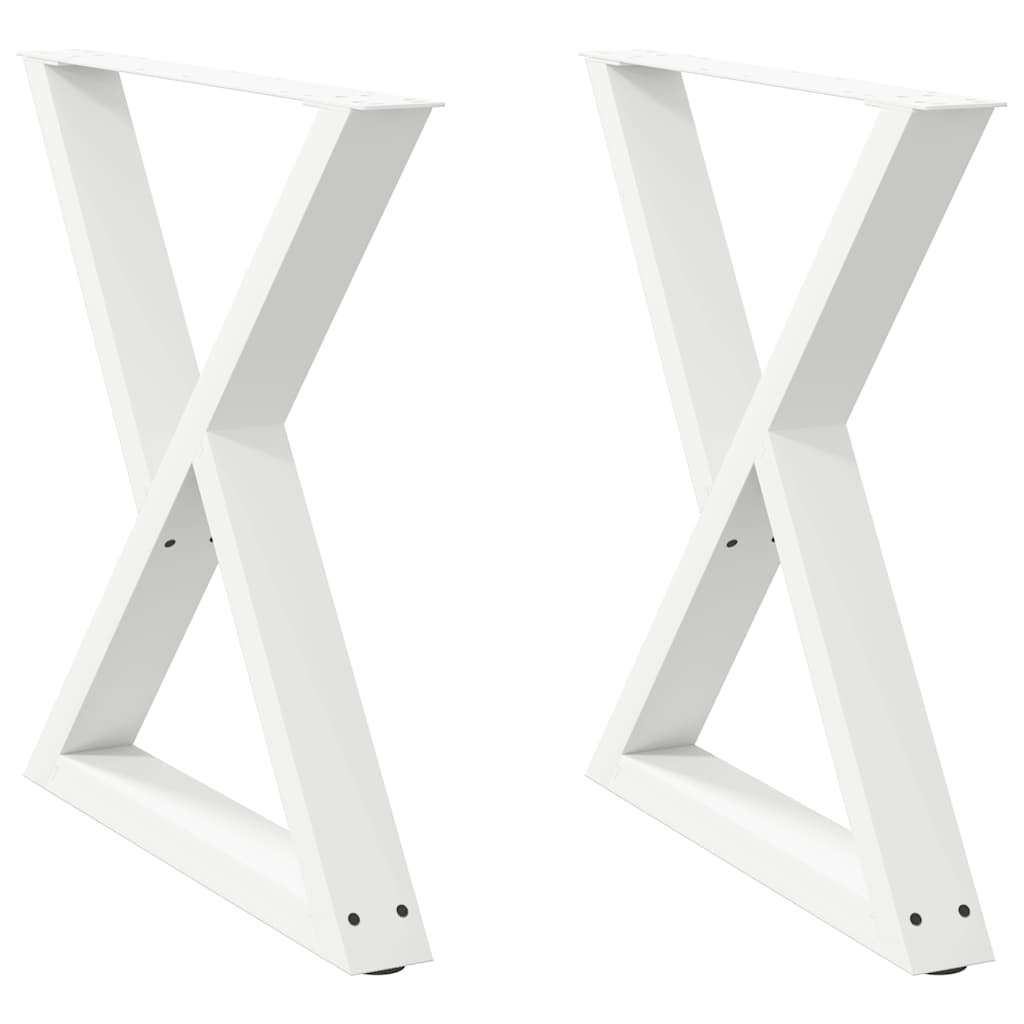 Esstisch Beine 2 Stück Weiß 70x(72-73,3) cm Stahl