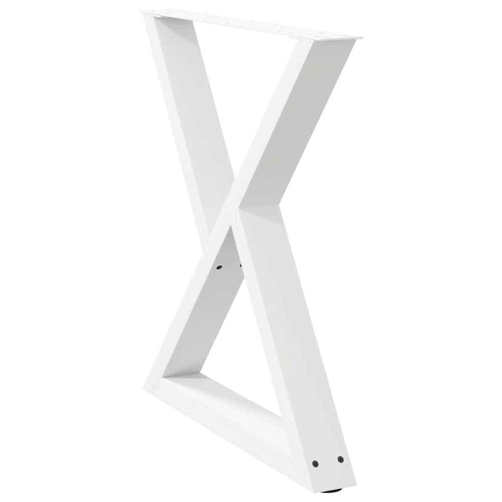 Esstisch Beine 2 Stück Weiß 70x(72-73,3) cm Stahl