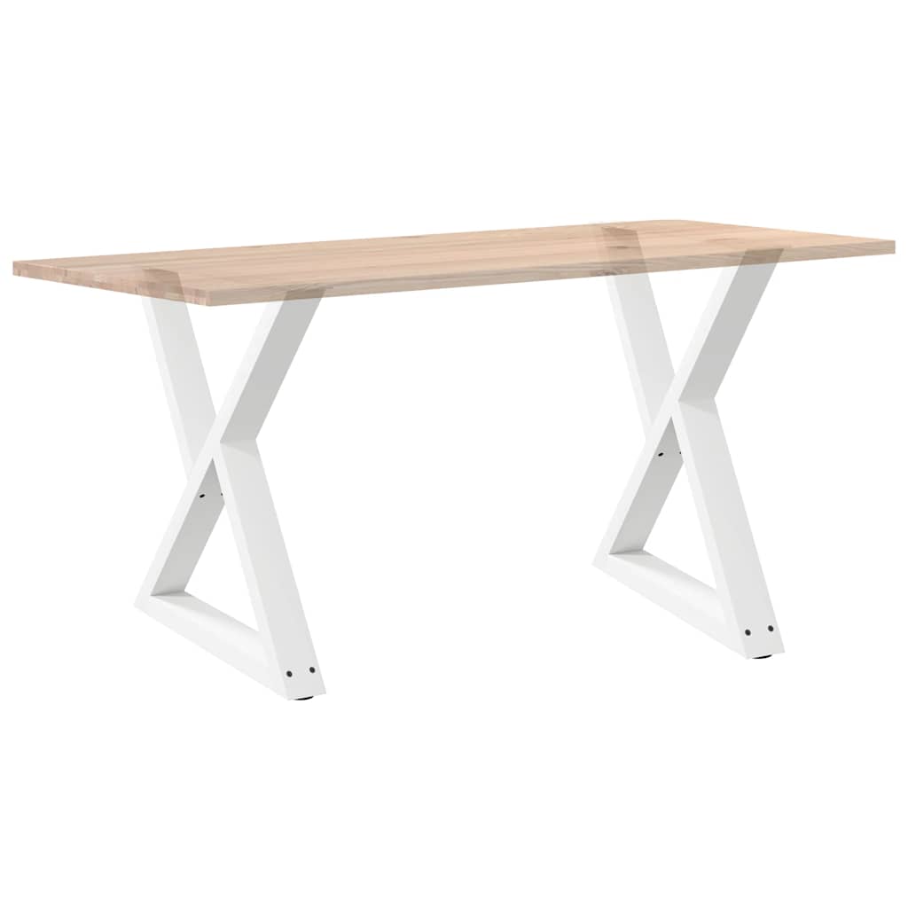 Esstisch Beine 2 Stück Weiß 70x(72-73,3) cm Stahl