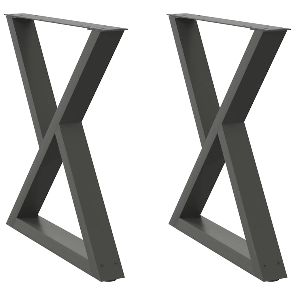 Dining table legs 2 pieces anthracite 70x(72-73.3) cm steel