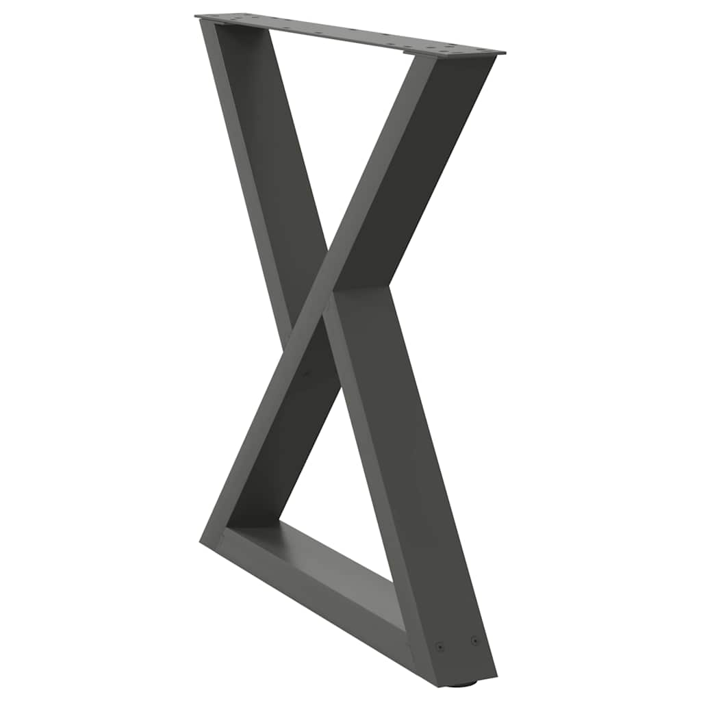 Dining table legs 2 pieces anthracite 70x(72-73.3) cm steel