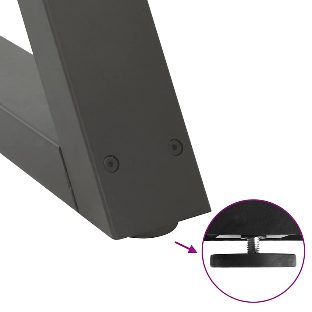 Dining table legs 2 pieces anthracite 70x(72-73.3) cm steel