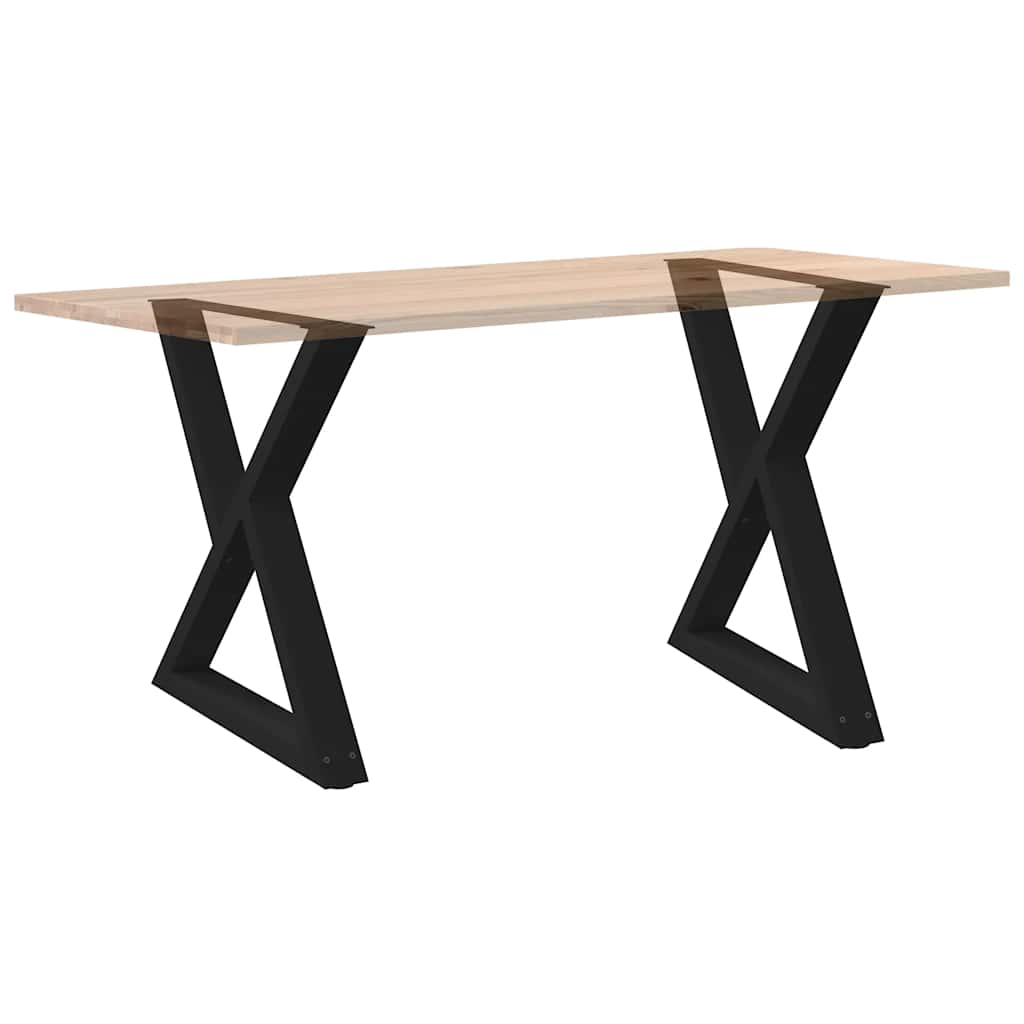 Pieds de table à manger 2 pièces noir 80x(72-73,3) cm acier
