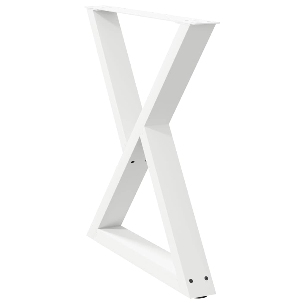 Esstisch Beine 2 Stück Weiß 80x(72-73,3) cm Stahl