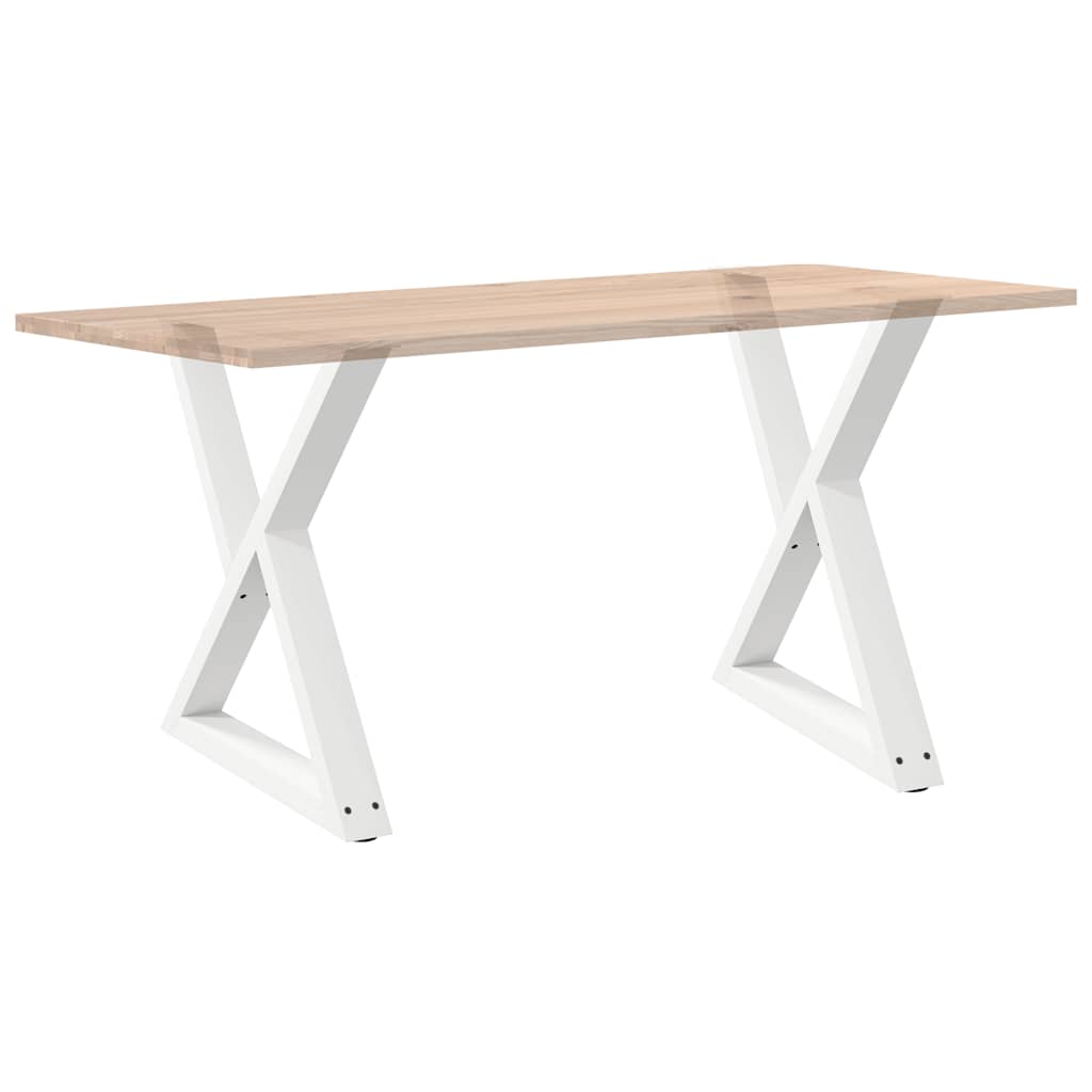 Esstisch Beine 2 Stück Weiß 80x(72-73,3) cm Stahl