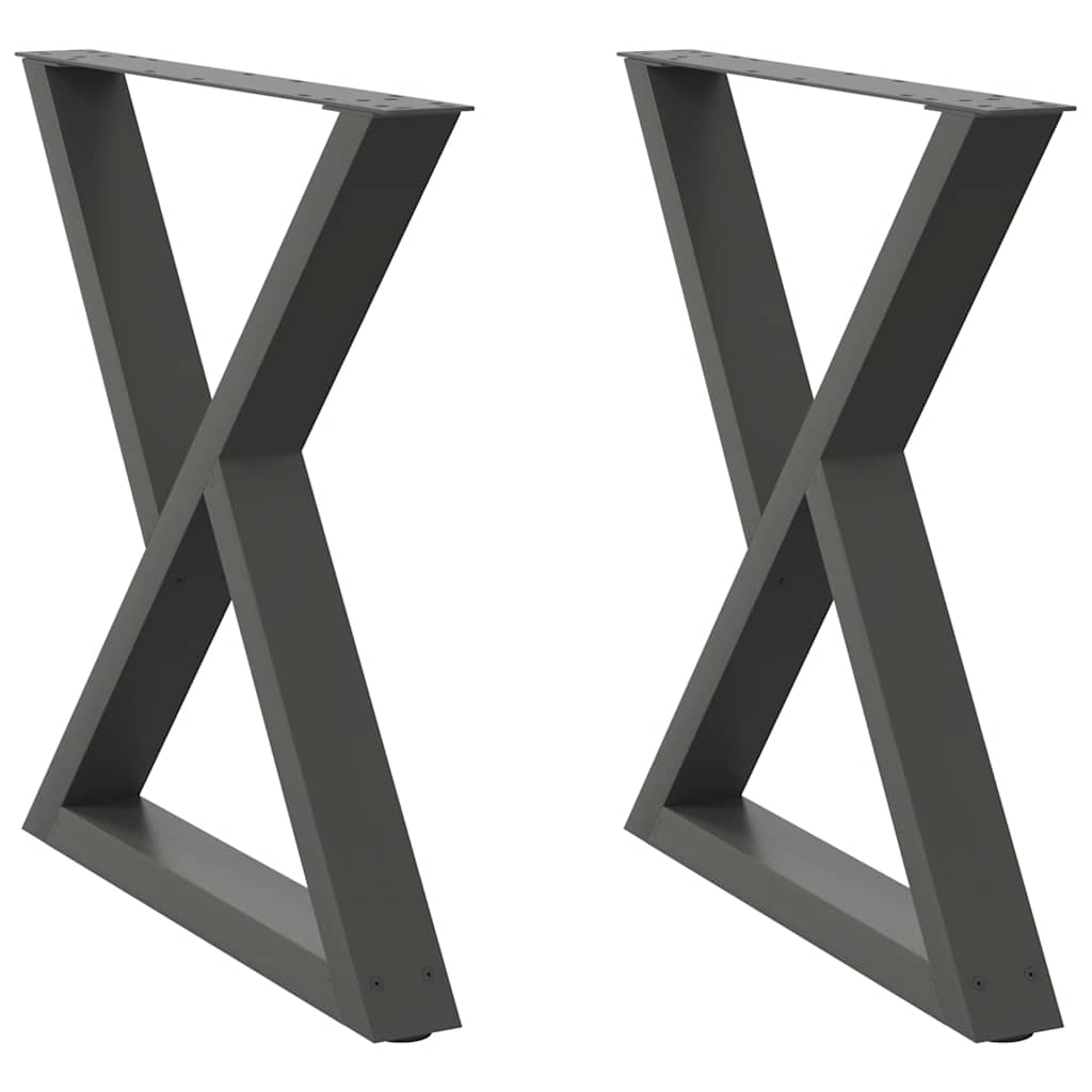 Dining table legs 2 pieces anthracite 80x(72-73.3) cm steel