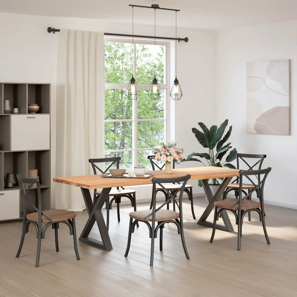 Dining table legs 2 pieces anthracite 80x(72-73.3) cm steel