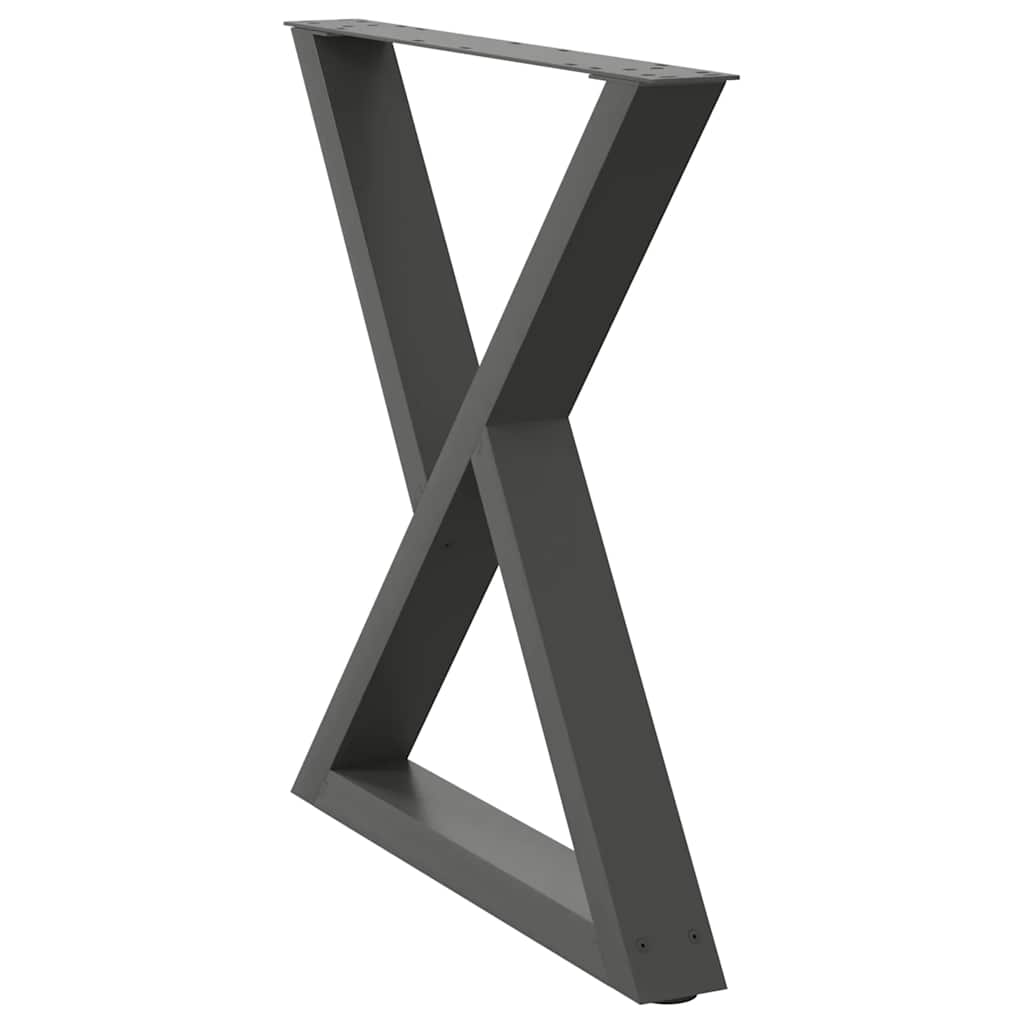 Dining table legs 2 pieces anthracite 80x(72-73.3) cm steel