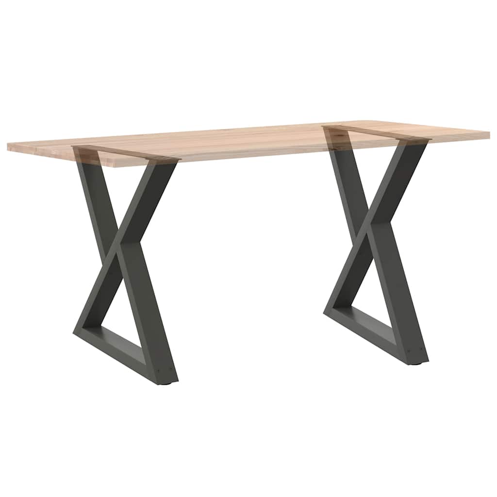 Dining table legs 2 pieces anthracite 80x(72-73.3) cm steel