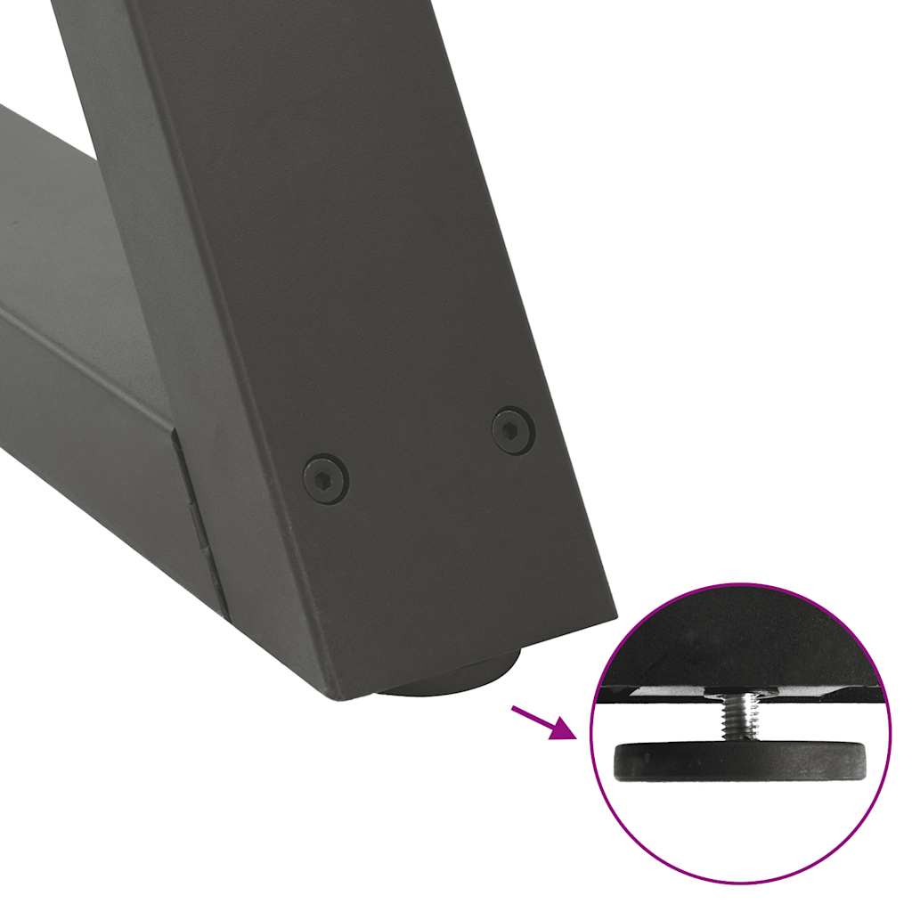 Dining table legs 2 pieces anthracite 80x(72-73.3) cm steel