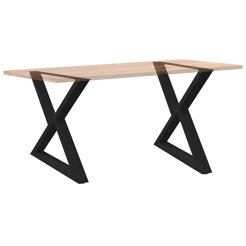 Pieds de table à manger 2 pièces noir 90x(72-73,3) cm acier