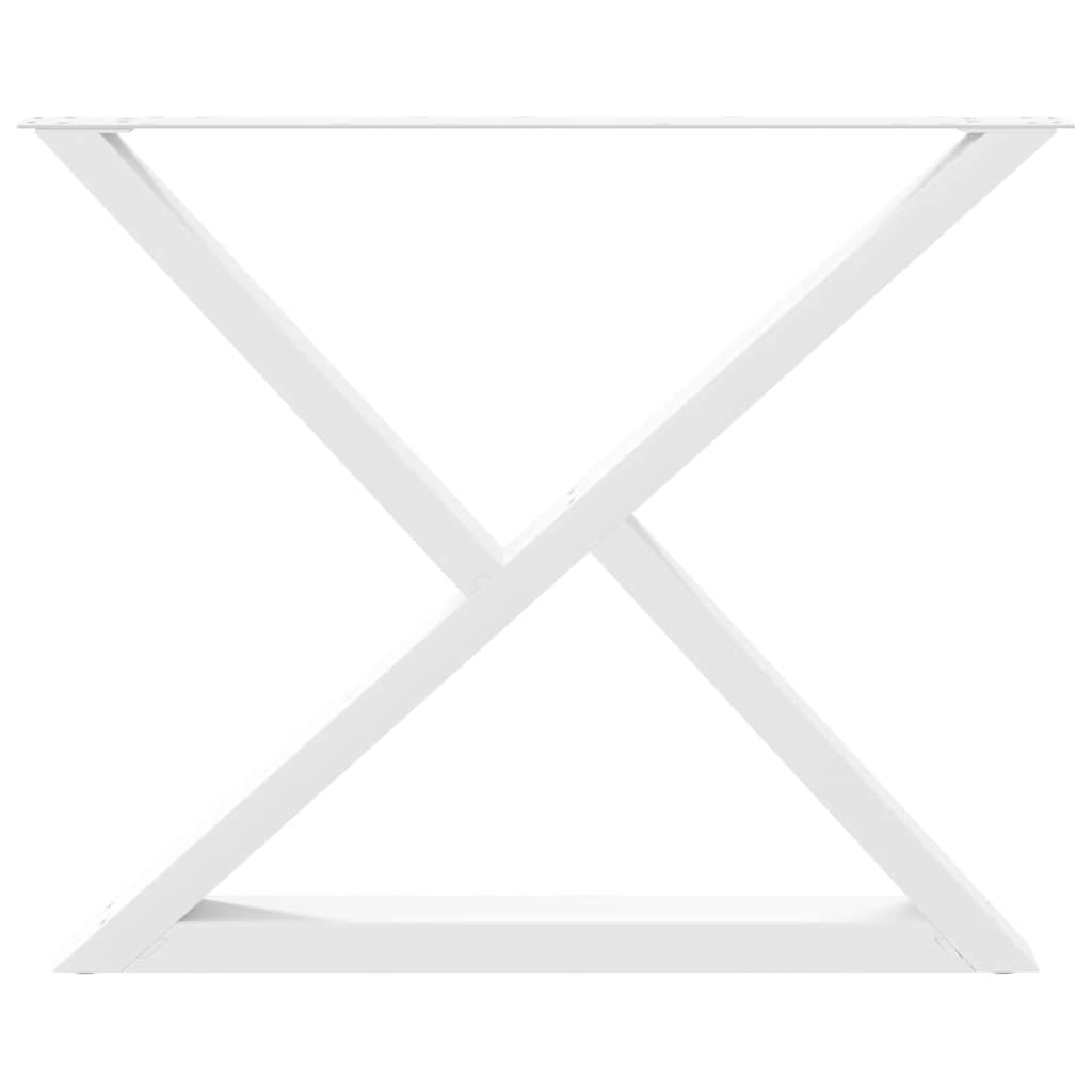 Pieds de table à manger 2 pièces blanc 90x(72-73,3) cm acier