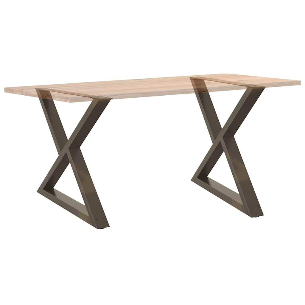Pieds de table à manger 2 pièces en acier naturel 90x(72-73,3) cm acier
