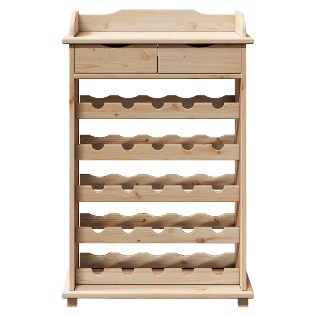 Weinregal Braun 90 x 60 x 30 cm Solides Kiefernholz