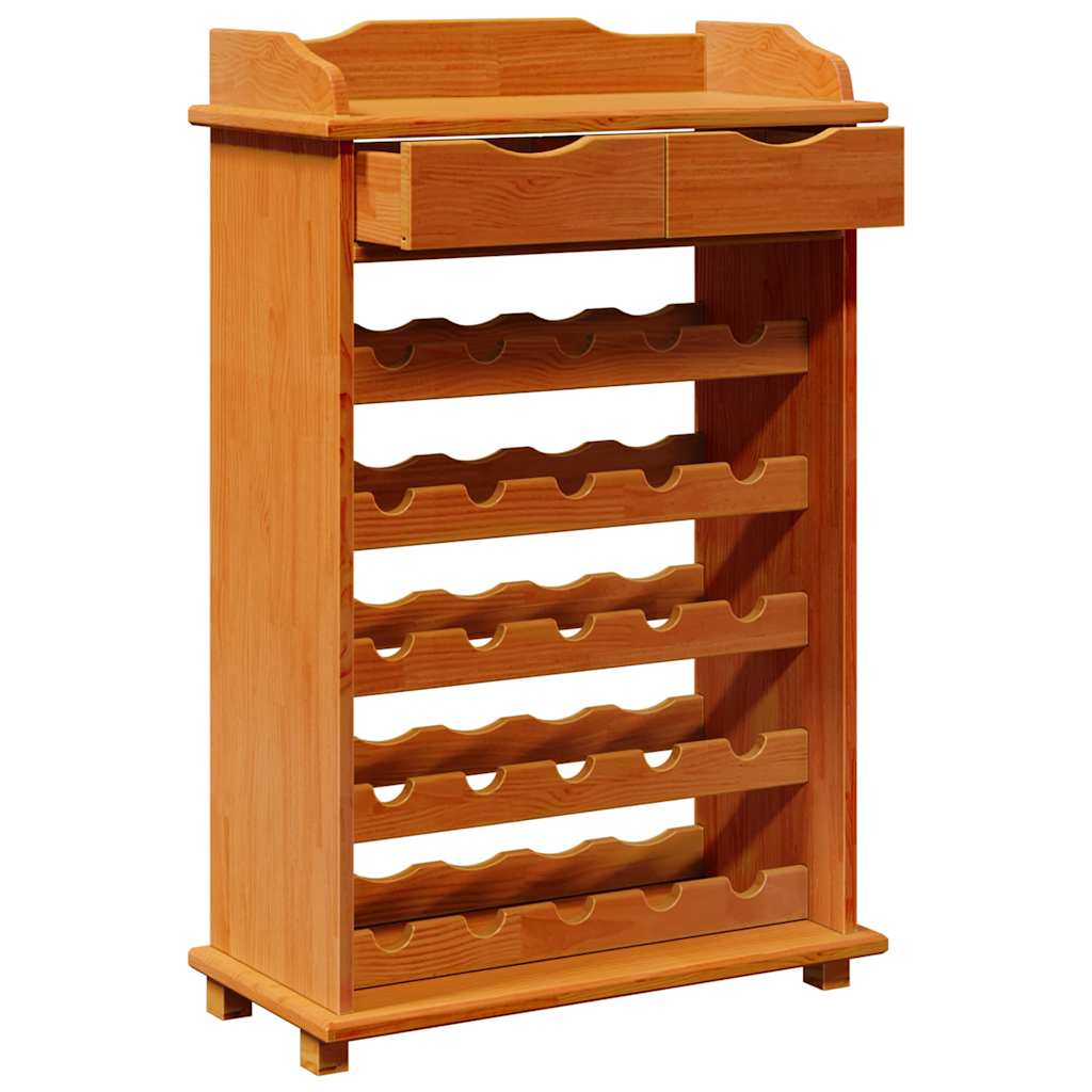 Weinregal Braun 90 x 60 x 30 cm Massivholz Kiefer