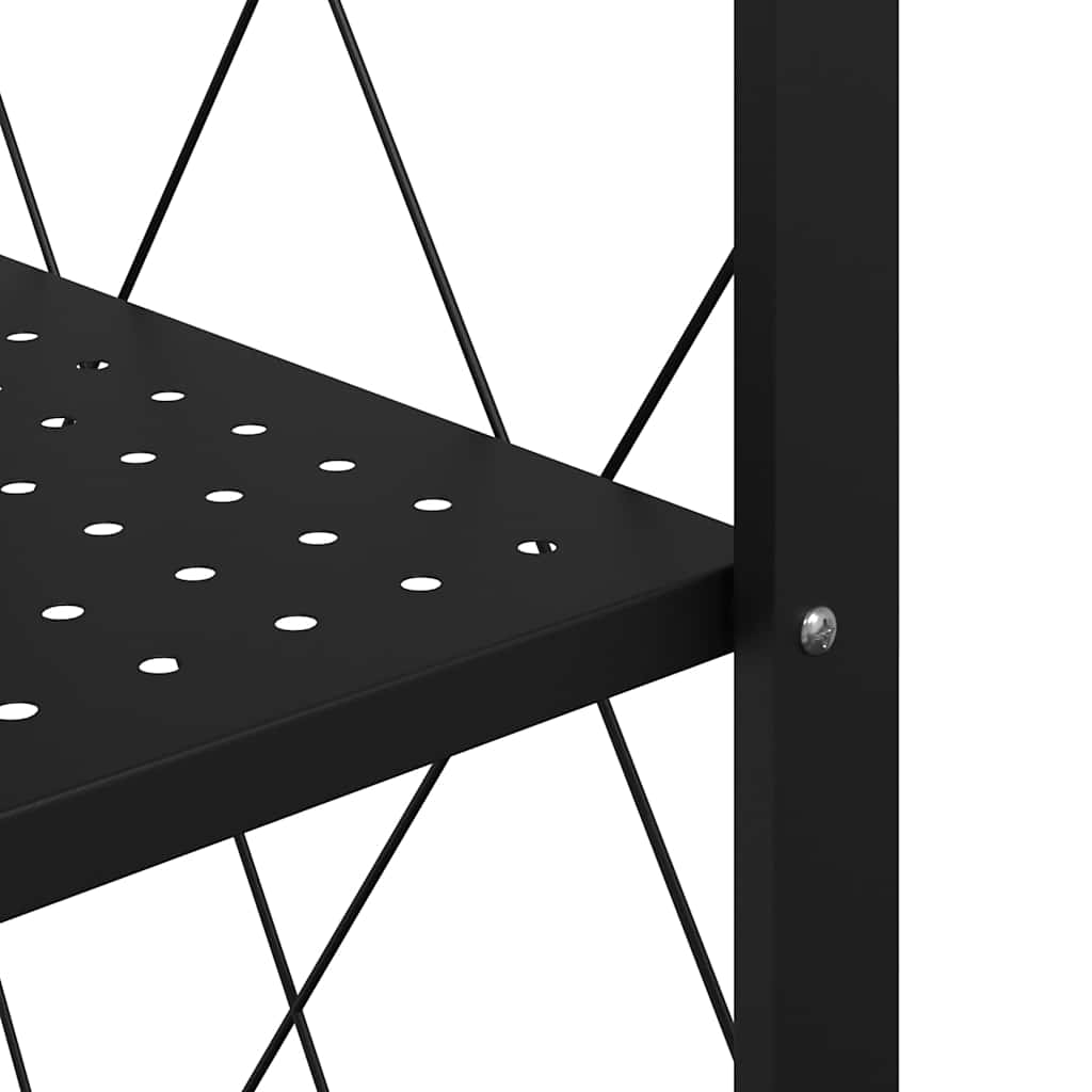 Storage shelf with wheels black 71x34x88 cm steel