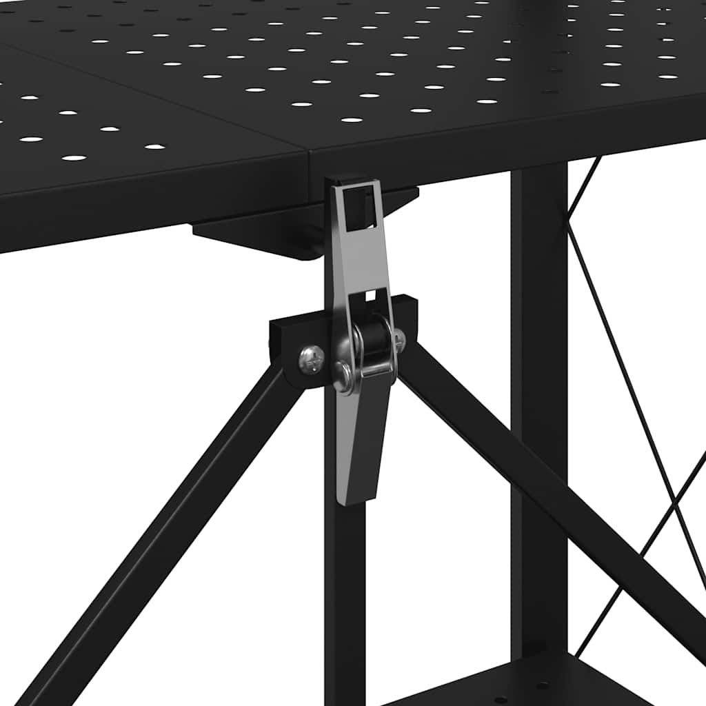 Storage shelf with wheels black 71x34x88 cm steel