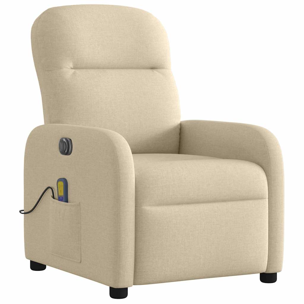Fauteuil de massage électrique en tissu crème