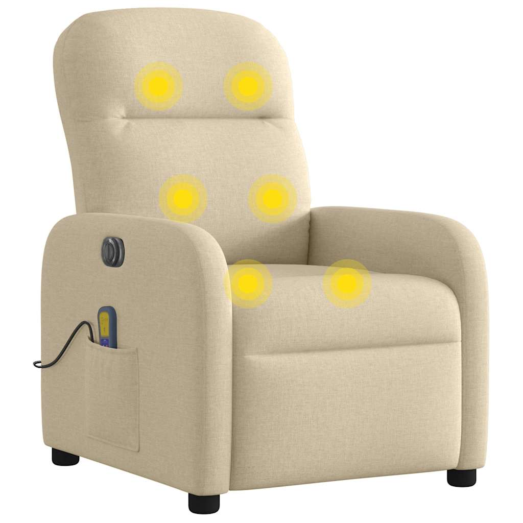 Fauteuil de massage électrique en tissu crème