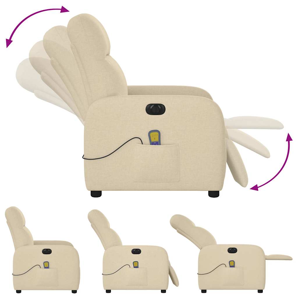 Fauteuil de massage électrique en tissu crème