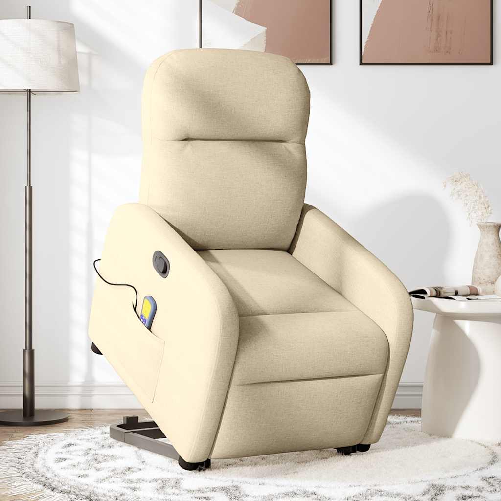 Fauteuil de massage avec aide au verticalisation en tissu crème