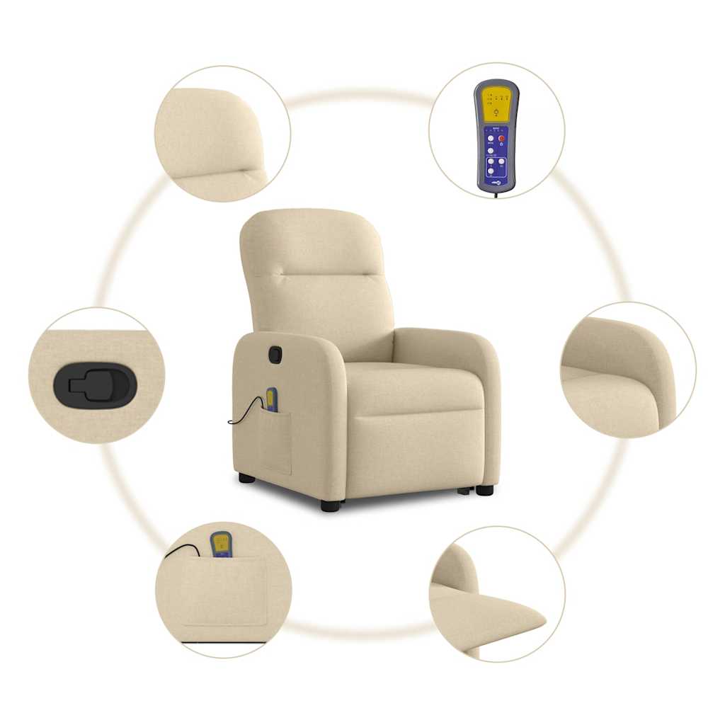 Fauteuil de massage avec aide au verticalisation en tissu crème