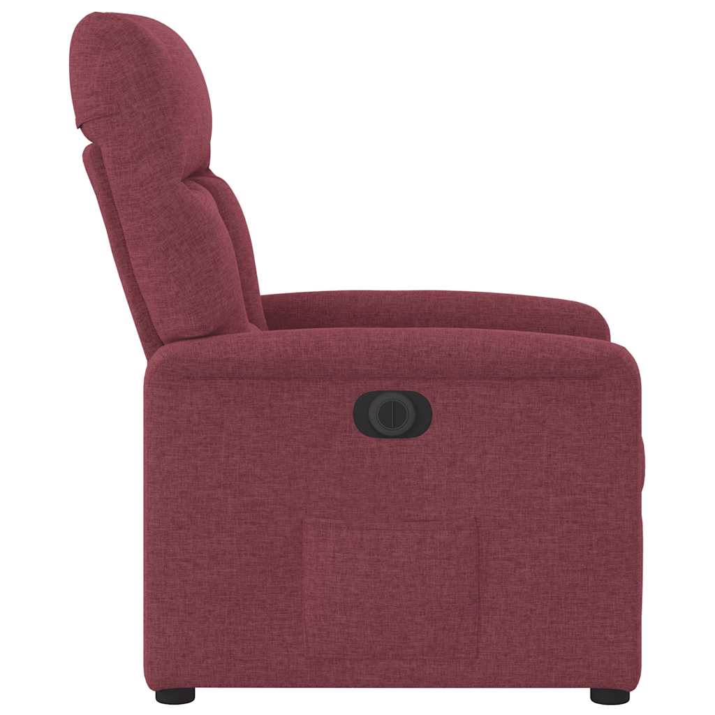 Relaxsessel Elektrisch Weinrot Stoff