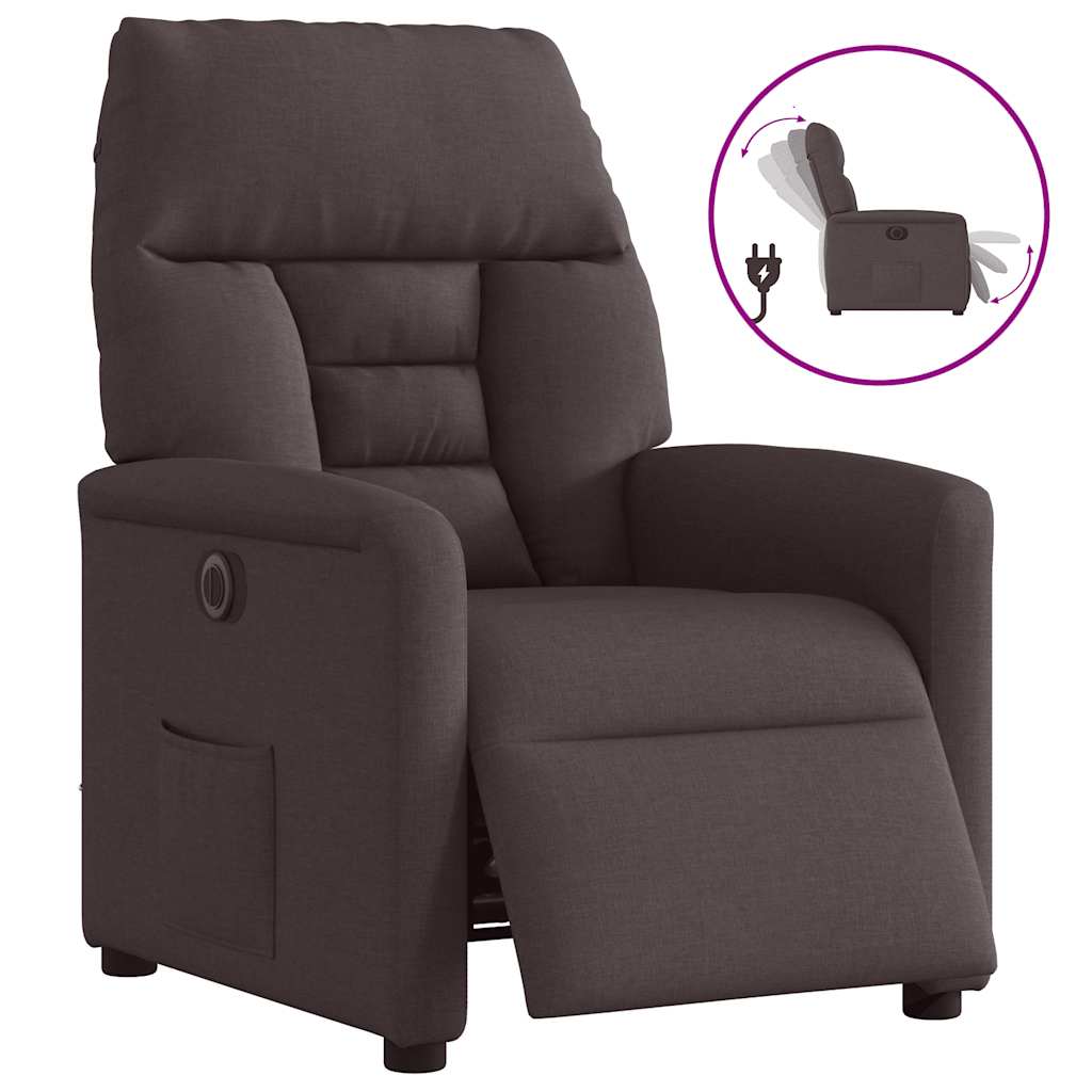 Relaxsessel Elektrisch Dunkelbraun Stoff