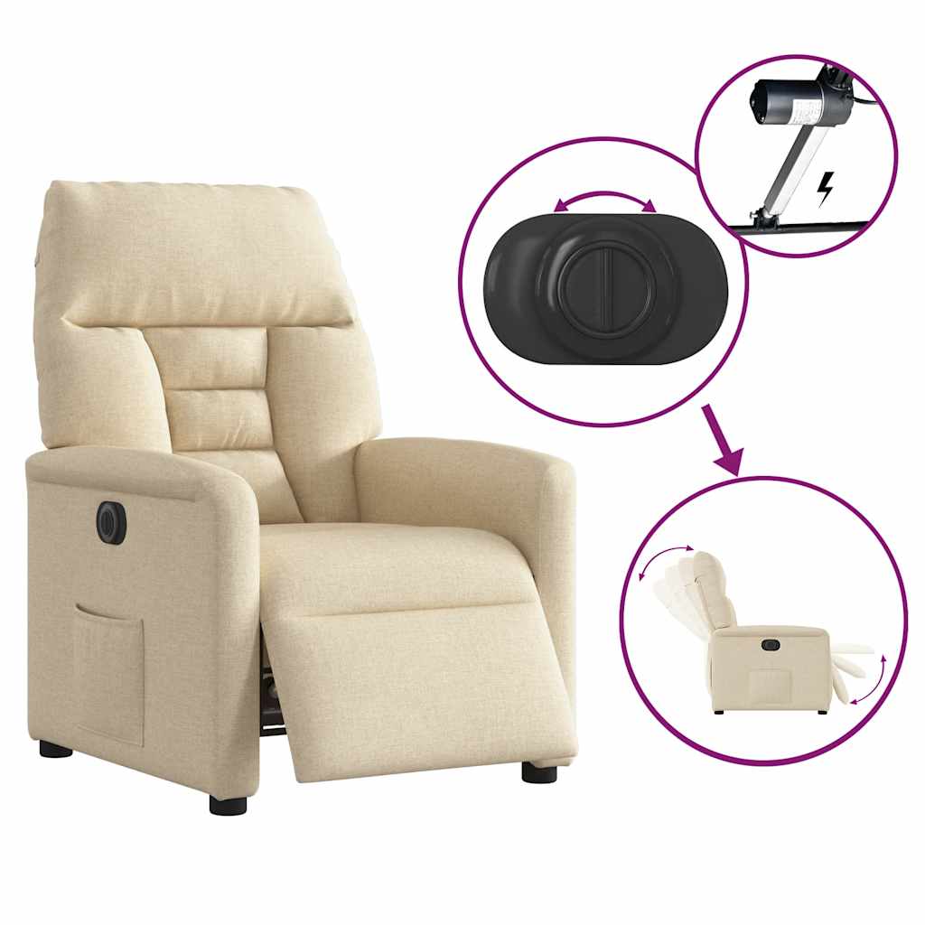 Relaxsessel Elektrisch Creme Stoff