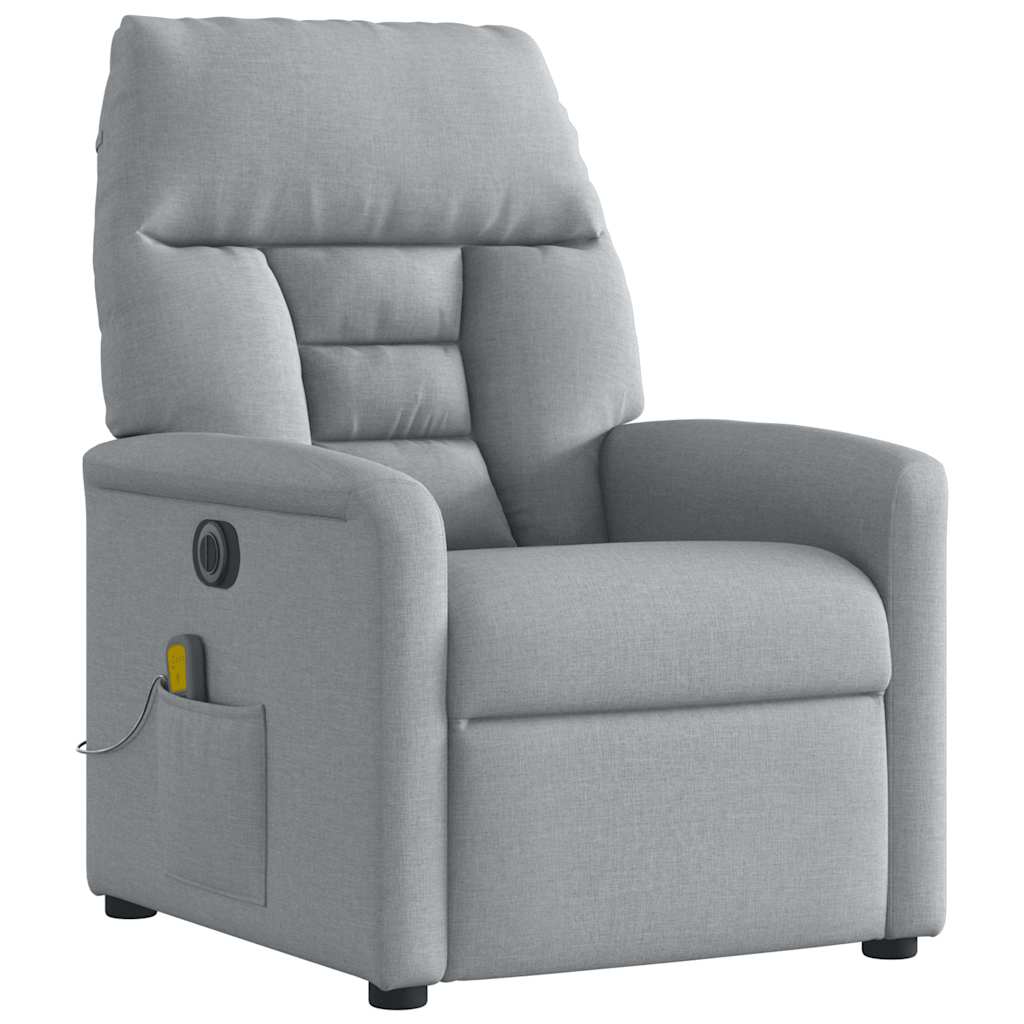 Massagesessel Elektrisch Hellgrau Stoff