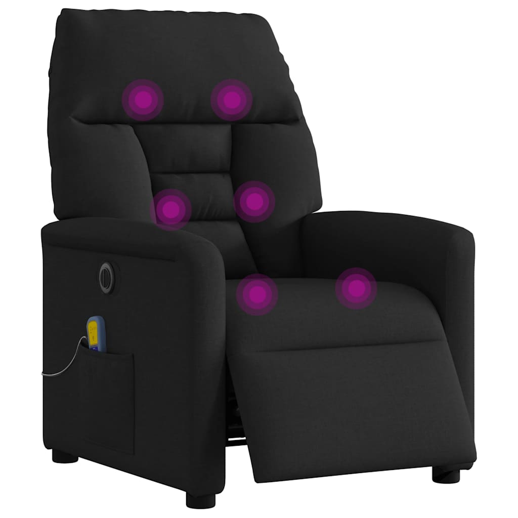 Massagesessel Elektrisch Schwarz Stoff