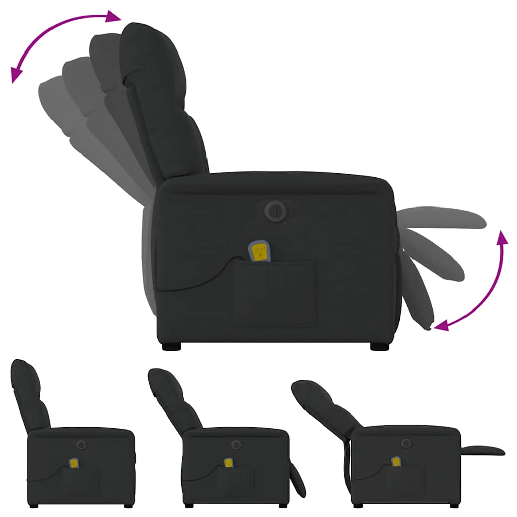 Massagesessel Elektrisch Schwarz Stoff