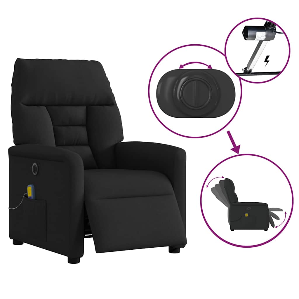 Massagesessel Elektrisch Schwarz Stoff