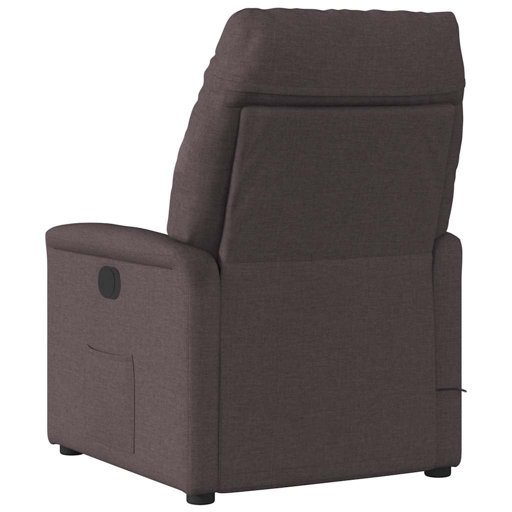 Massagesessel Elektrisch Dunkelbraun Stoff