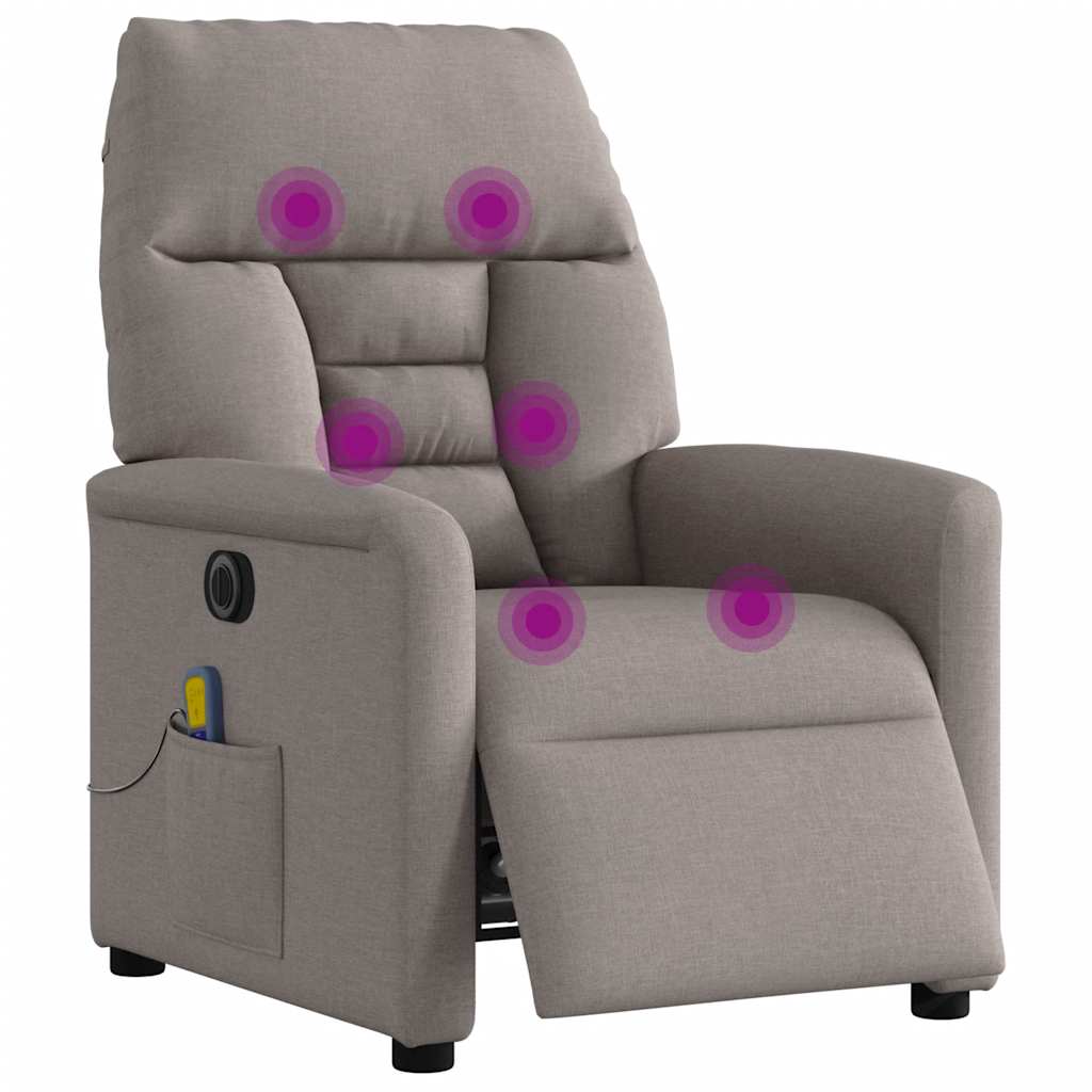 Massagesessel Elektrisch Taupe Stoff