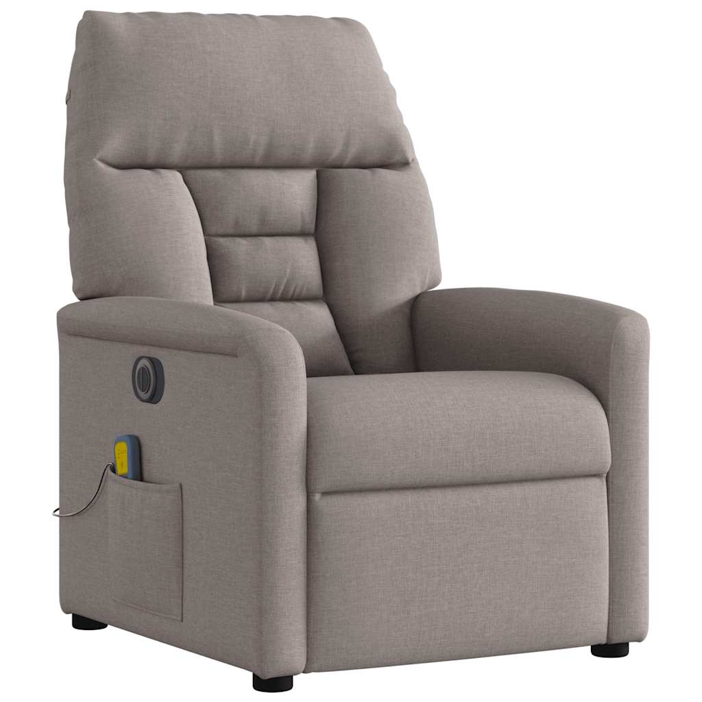 Massagesessel Elektrisch Taupe Stoff