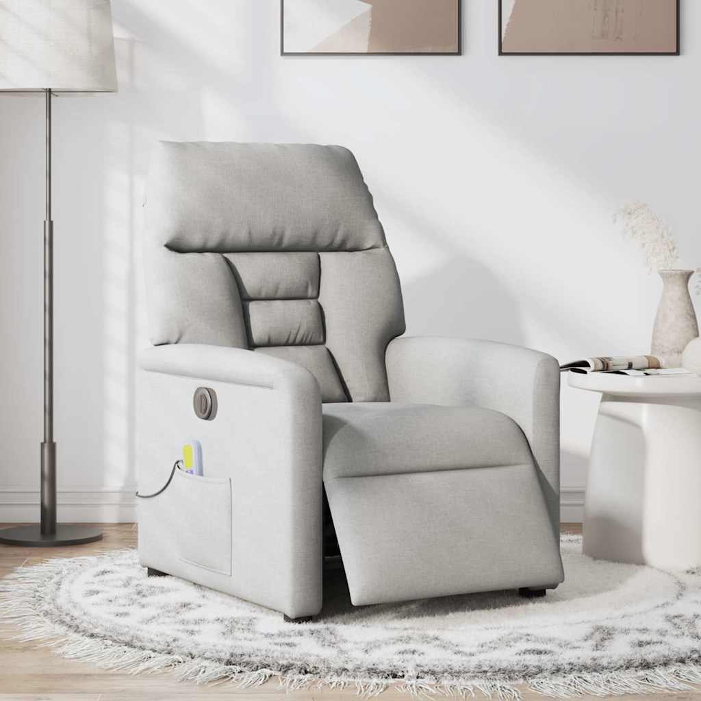 Massagesessel Elektrisch Wolkengrau Stoff