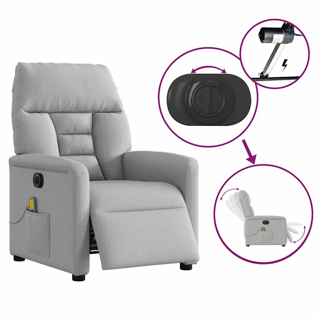 Massagesessel Elektrisch Wolkengrau Stoff