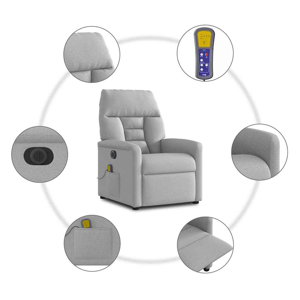 Massagesessel Elektrisch Wolkengrau Stoff