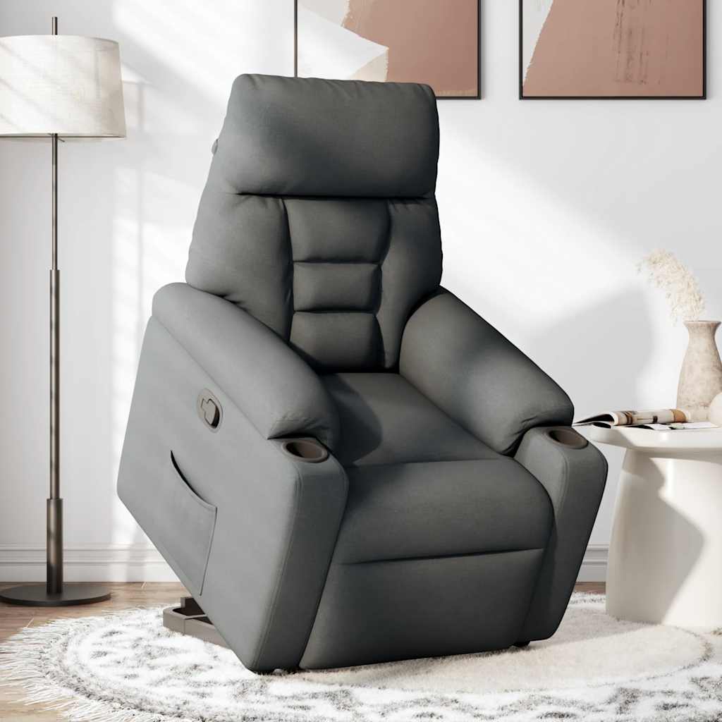 Relaxsessel mit Aufstehhilfe Dunkelgrau Stoff