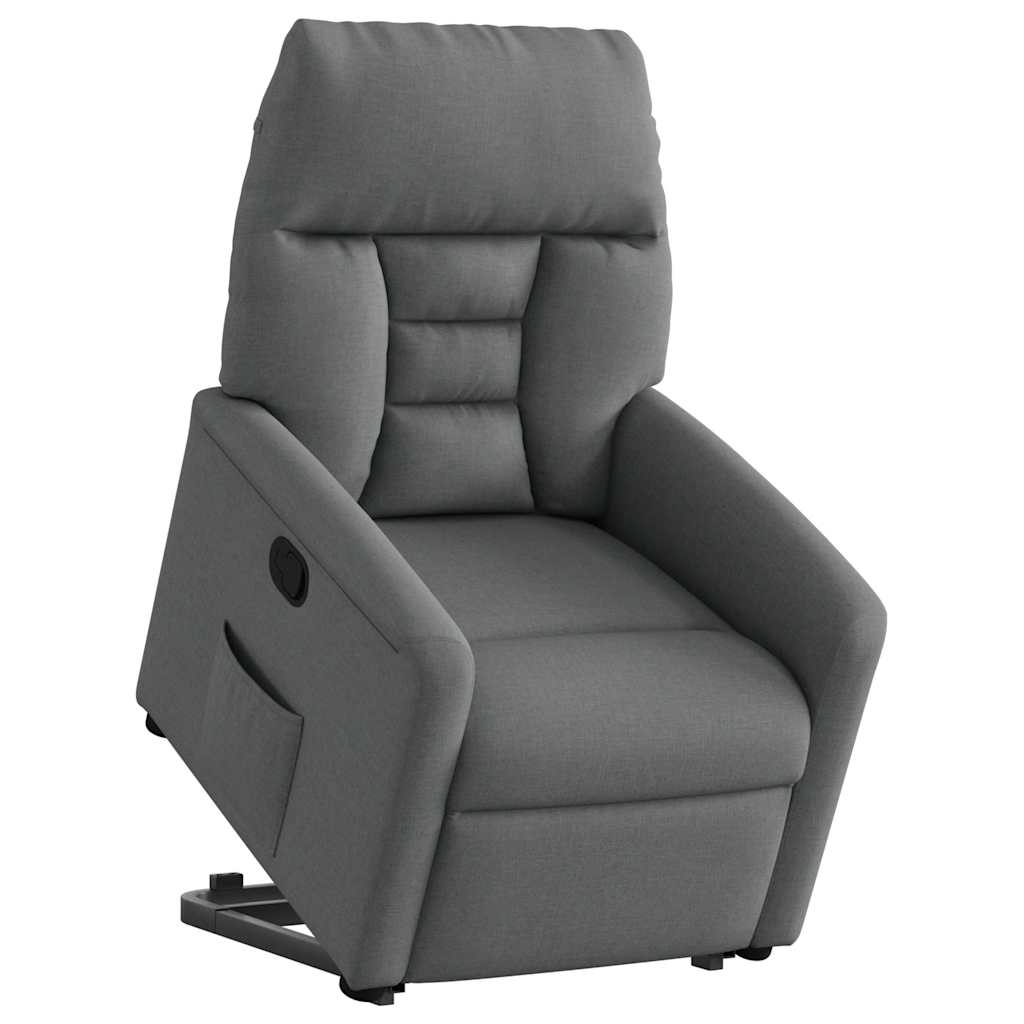 Relaxsessel mit Aufstehhilfe Dunkelgrau Stoff