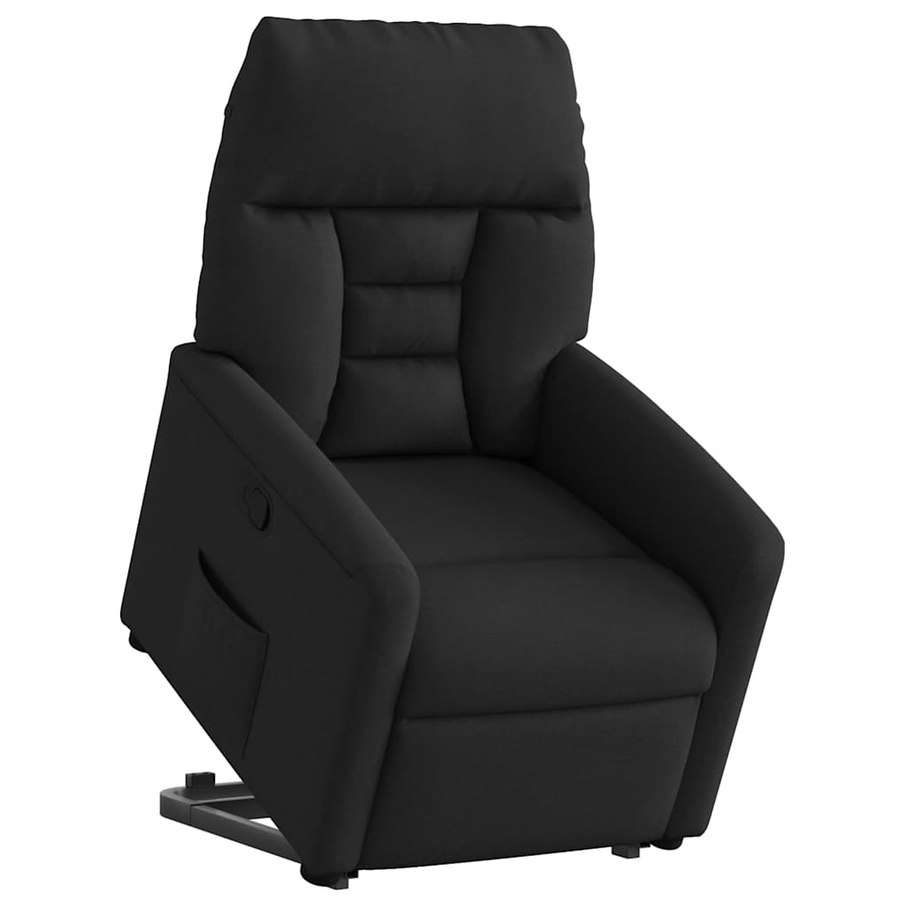Relaxsessel mit Aufstehhilfe Schwarz Stoff