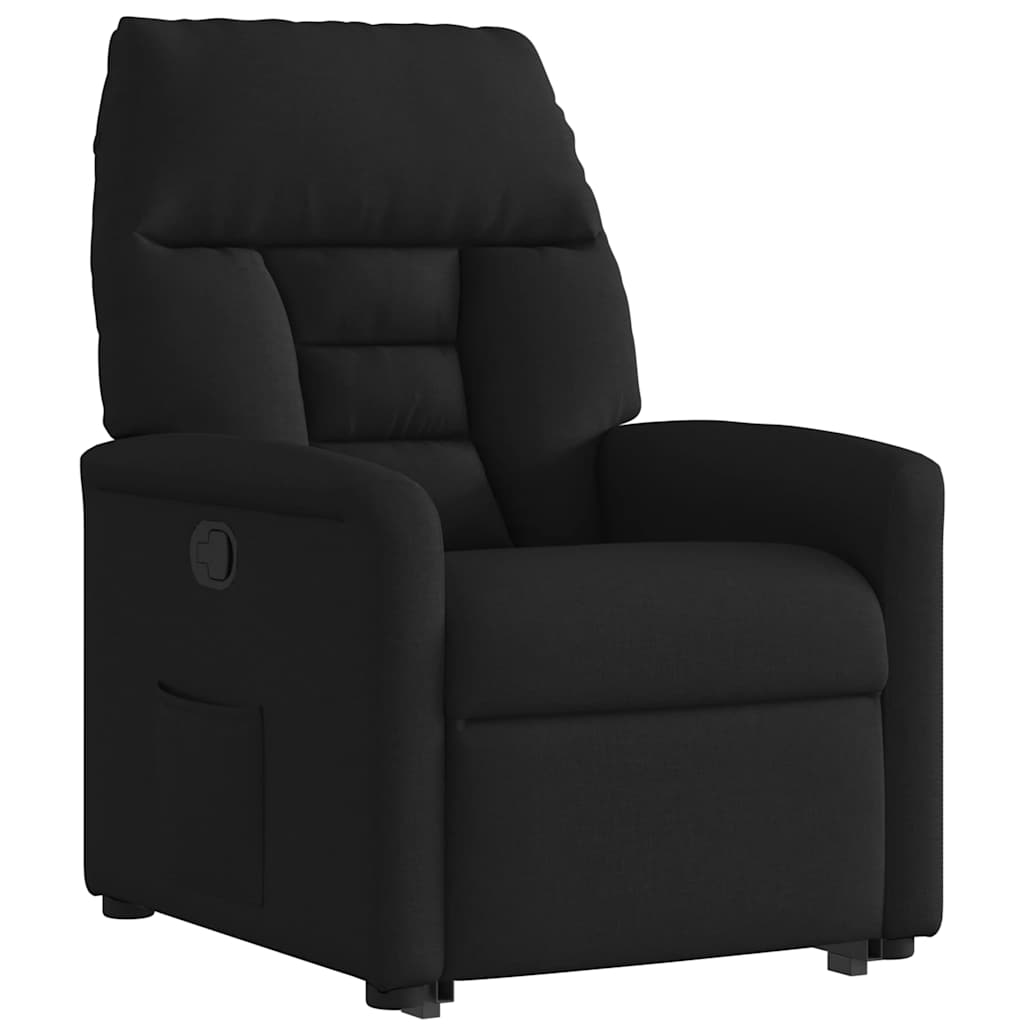 Relaxsessel mit Aufstehhilfe Schwarz Stoff