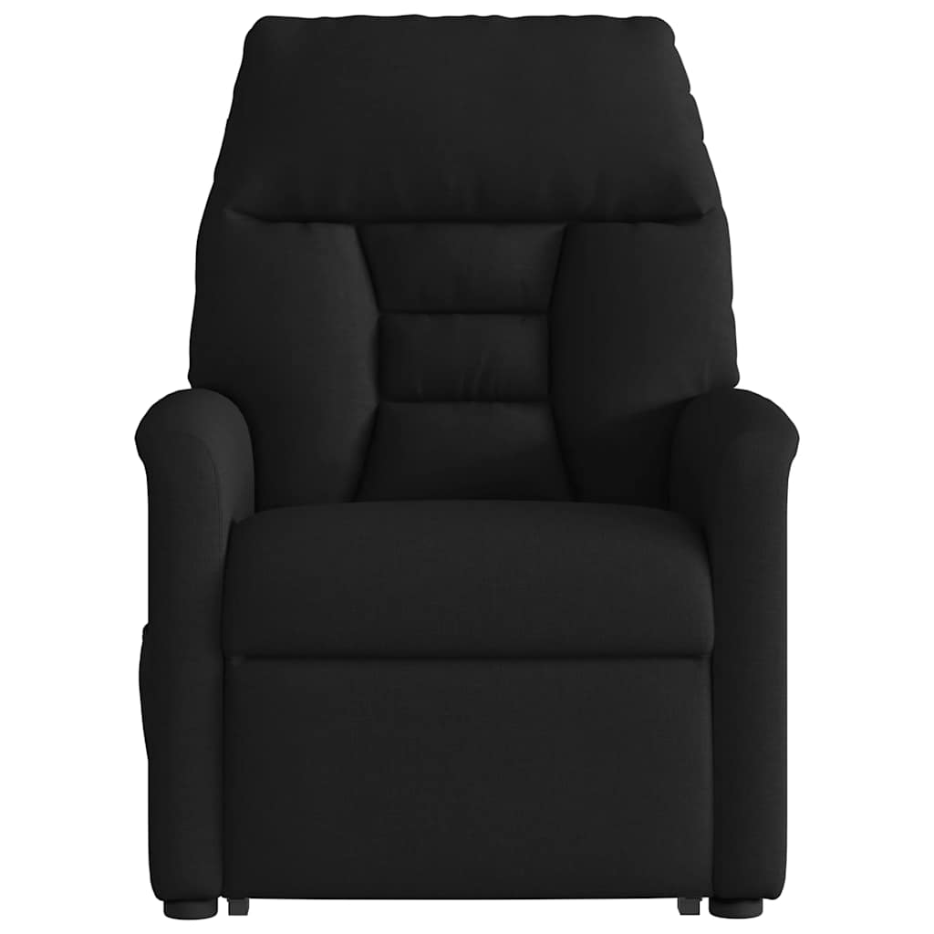 Relaxsessel mit Aufstehhilfe Schwarz Stoff